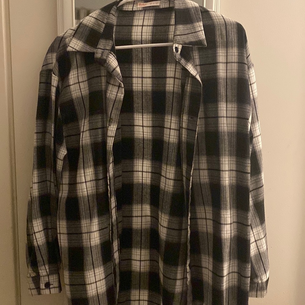 black and white thin flannel